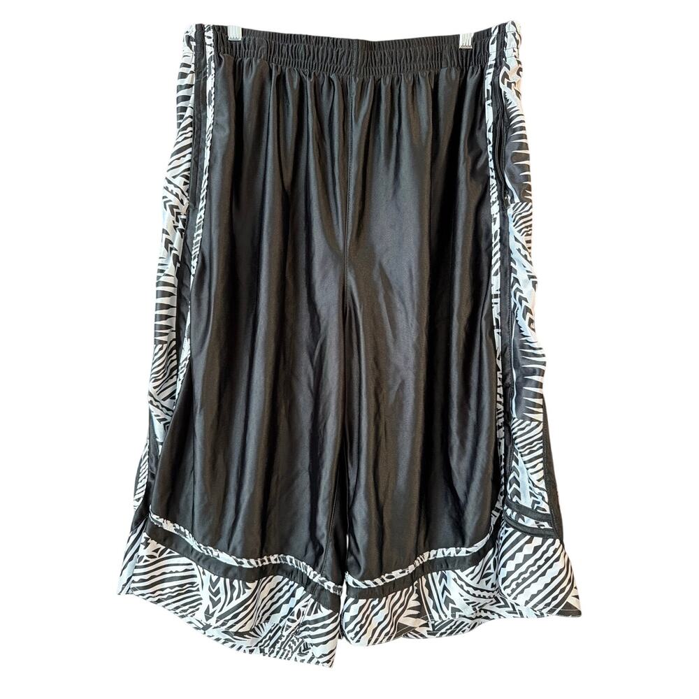 Choice Apparel Mens Black & White Abstract Drawstring Basketball Shorts Size 4XL